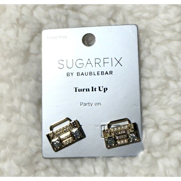 SUGARFIX by BaubleBar 'Turn It Up' Statement Earrings - Gold Nickel Free - NEW - Picture 5 of 5